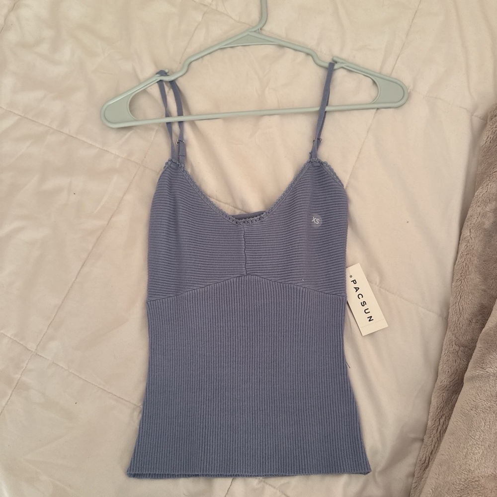 PacSun Sky Blue Ribbed Women's Tank Top